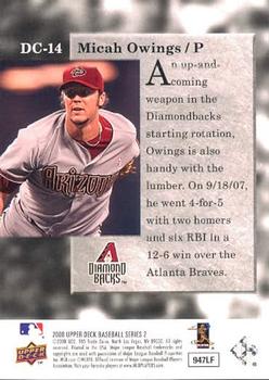 2008 Upper Deck - Diamond Collection #DC-14 Micah Owings Back