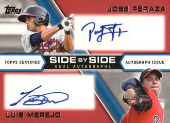 2013 Topps Pro Debut - Side By Side Dual Autographs Red #SBS-PM Jose Peraza / Luis Merejo Front