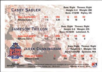 2013 Grandstand Eastern League All-Stars #12 Casey Sadler / Jameson Taillon / Jarek Cunningham Back