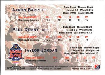 2013 Grandstand Eastern League All-Stars #1 Aaron Barrett / Paul Demny / Taylor Jordan Back