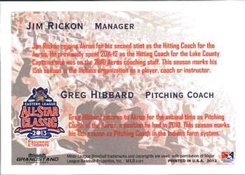 2013 Grandstand Eastern League All-Stars #3 Jim Rickon / Greg Hibbard Back