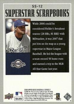 2008 Upper Deck - Superstar Scrapbooks #SS-12 Prince Fielder Back