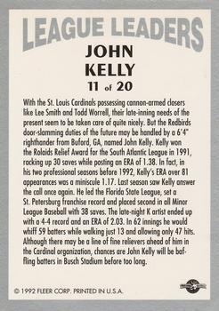 1992-93 Fleer Excel - League Leaders #11 John Kelly Back