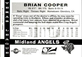 1998 Grandstand Texas League Top Prospects #NNO Brian Cooper Back