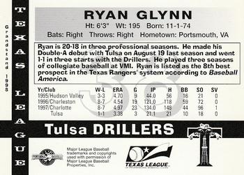 1998 Grandstand Texas League Top Prospects #NNO Ryan Glynn Back