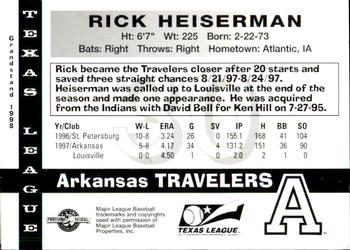 1998 Grandstand Texas League Top Prospects #NNO Rick Heiserman Back