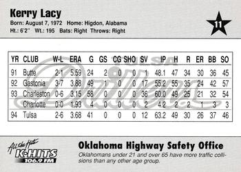 1995 Tulsa Drillers #11 Kerry Lacy Back