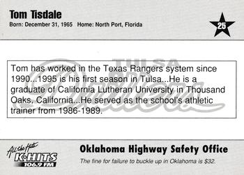 1995 Tulsa Drillers #25 Tom Tisdale Back
