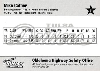 1995 Tulsa Drillers #3 Mike Cather Back