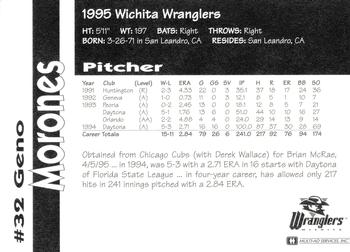 1995 Multi-Ad Wichita Wranglers #NNO Geno Morones Back