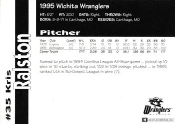 1995 Multi-Ad Wichita Wranglers #NNO Kris Ralston Back