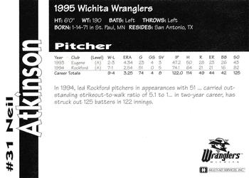 1995 Multi-Ad Wichita Wranglers #NNO Neil Atkinson Back