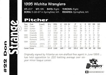 1995 Multi-Ad Wichita Wranglers #NNO Don Strange Back