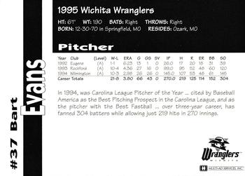 1995 Multi-Ad Wichita Wranglers #NNO Bart Evans Back