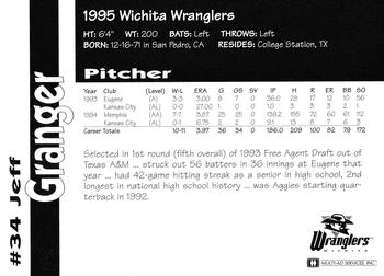 1995 Multi-Ad Wichita Wranglers #NNO Jeff Granger Back