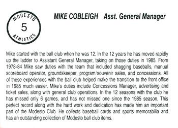 1989 Chong Modesto A's #5 Mike Cobleigh Back