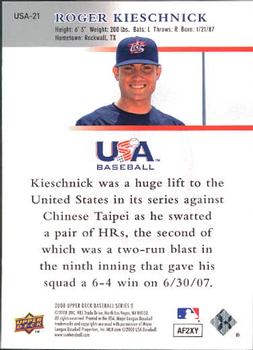2008 Upper Deck - USA National Team #USA-21 Roger Kieschnick Back