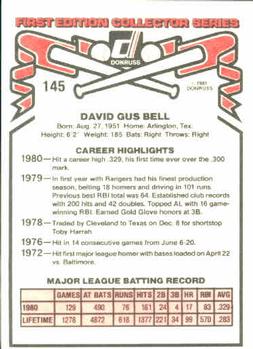 1981 Donruss #145 Buddy Bell Back