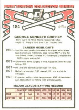 1981 Donruss #184 Ken Griffey Back