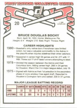 1981 Donruss #20 Bruce Bochy Back