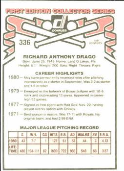 1981 Donruss #336 Dick Drago Back