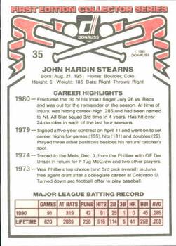 1981 Donruss #35 John Stearns Back