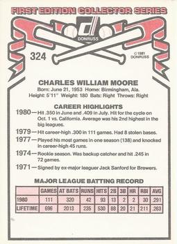 1981 Donruss #324 Charlie Moore Back