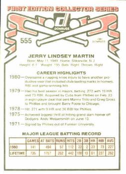 1981 Donruss #555 Jerry Martin Back
