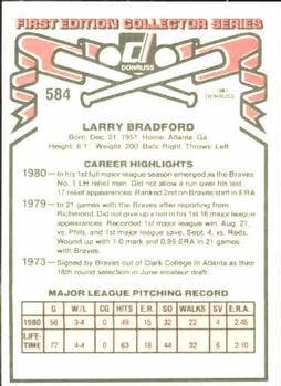 1981 Donruss #584 Larry Bradford Back