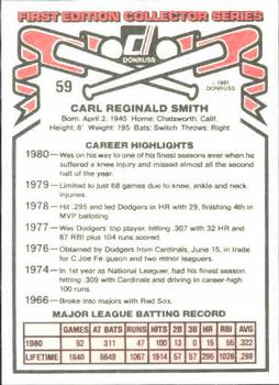 1981 Donruss #59 Reggie Smith Back