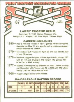 1981 Donruss #87 Larry Hisle Back