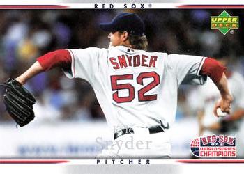 2007 Upper Deck World Series Champions Boston Red Sox #22 Kyle Snyder Front