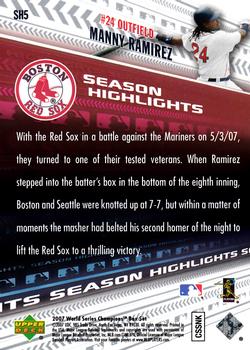 2007 Upper Deck World Series Champions Boston Red Sox #SH5 Manny Ramirez Back