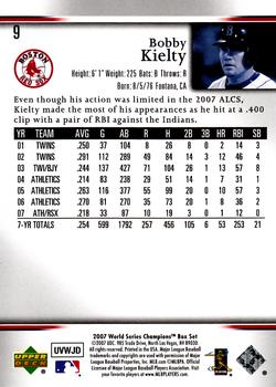 2007 Upper Deck World Series Champions Boston Red Sox #9 Bobby Kielty Back
