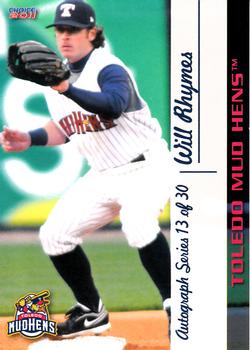 2011 Choice Toledo Mud Hens #13 Will Rhymes Front