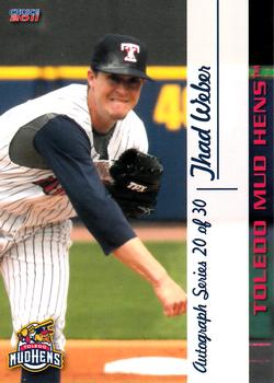 2011 Choice Toledo Mud Hens #20 Thad Weber Front