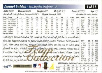 1997 Score Los Angeles Dodgers #1 Ismael Valdes Back