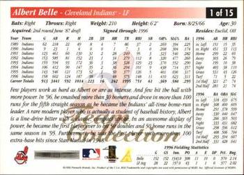 1997 Score Cleveland Indians #1 Albert Belle Back