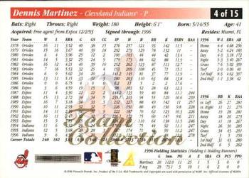 1997 Score Cleveland Indians #4 Dennis Martinez Back