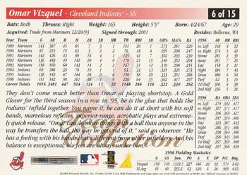 1997 Score Cleveland Indians #6 Omar Vizquel Back