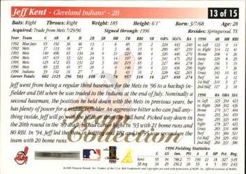 1997 Score Cleveland Indians #13 Jeff Kent Back