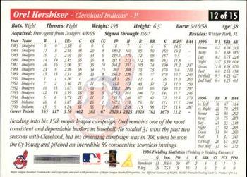 1997 Score Cleveland Indians Update #12 Orel Hershiser Back