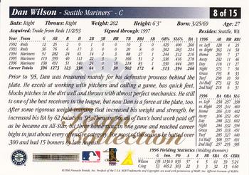 1997 Score Seattle Mariners #8 Dan Wilson Back