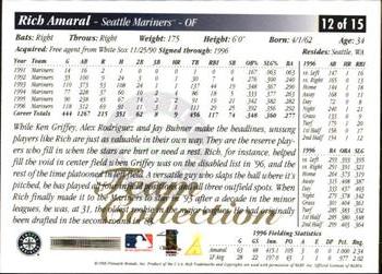 1997 Score Seattle Mariners #12 Rich Amaral Back