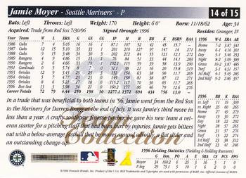 1997 Score Seattle Mariners #14 Jamie Moyer Back