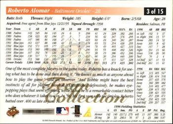 1997 Score Baltimore Orioles #3 Roberto Alomar Back