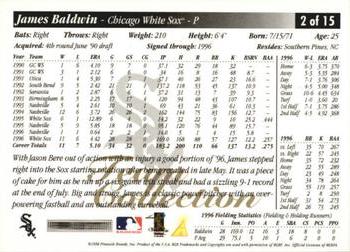 1997 Score Chicago White Sox #2 James Baldwin Back