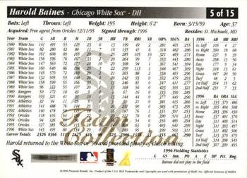 1997 Score Chicago White Sox #5 Harold Baines Back