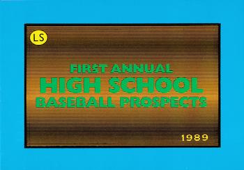 1989 Little Sun High School Prospects #1 Checklist Front