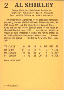 1991 Little Sun High School Prospects #2 Al Shirley Back